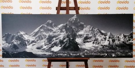 OBRAZ PIĘKNY SZCZYT GÓRSKI W WERSJI CZARNO-BIAŁEJ - OBRAZY WEDŁUG MOTYWU - OBRAZY