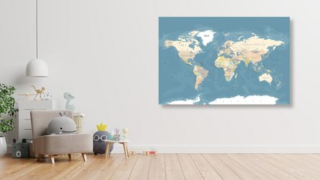 TABLOU HARTA LUMII ELEGANTĂ VINTAGE - TABLOURI CU HĂRȚI - TABLOURI