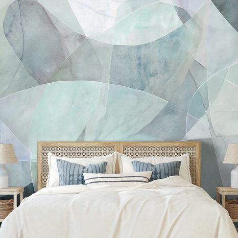 TAPET AUTOADEZIV FORME PASTELATE ACUARELĂ - TAPET ABSTRACT - TAPETURI