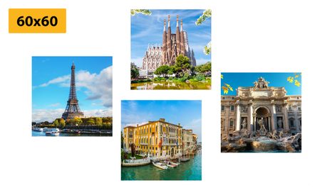 SET DI QUADRI – MONUMENTI STORICI IN COLORI SPLENDIDI - COLLEZIONI DI QUADRI - STAMPE E QUADRI