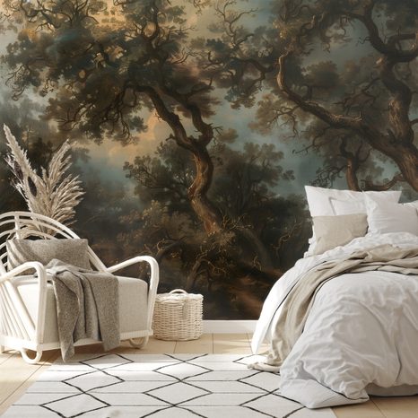 TAPETA STARODAVNI GOZD V SKRIVNOSTNI MEGLI - TAPETE - 🔥 TOTALNA ODPRODAJA