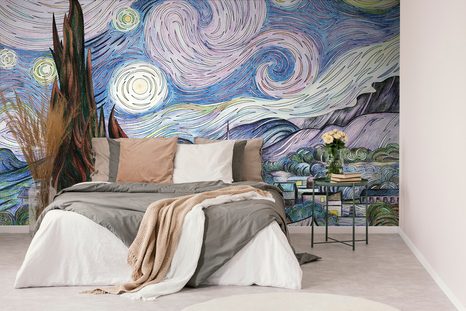 TAPETA HVIEZDNA NOC - VINCENT VAN GOGH - TAPETY S IMITÁCIOU MALIEB - TAPETY