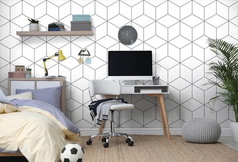 SAMOLEPIACA TAPETA ČIERNOBIELE KOCKY - SAMOLEPIACE TAPETY - TAPETY