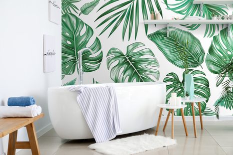 SAMOLEPIACA TAPETA MODERNÉ ZELENÉ LISTY - SAMOLEPIACE TAPETY - TAPETY