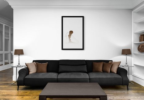 POSTER MIT PASSEPARTOUT GEHEIMNIS DES WEIBLICHEN KÖRPERS - FRAUEN - POSTER