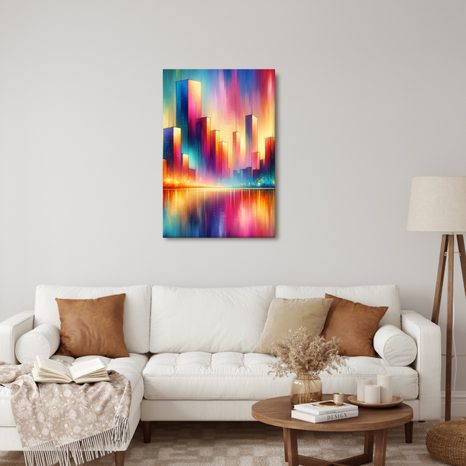 OBRAZ ZÁŘIVÉ MĚSTO V NOCI - OBRAZY MĚSTA - OBRAZY