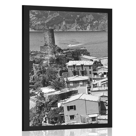 POSTER BLACK AND WHITE COAST OF ITALY - BLACK AND WHITE - POSTERS