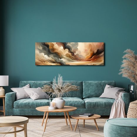 WANDBILD GOLDENER HIMMEL UND WINDIGE LANDSCHAFT - WANDBILDER ABSTRAKTE FORMEN - BILDER