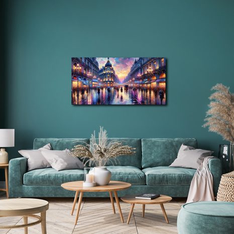 OBRAZ VEČERNÍ MĚSTO V DEŠTI - OBRAZY PAŘÍŽ - OBRAZY