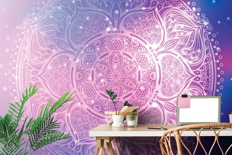 TAPETA INDICKÁ MANDALA S GALAKTICKÝM POZADÍM - TAPETY FENG SHUI - TAPETY