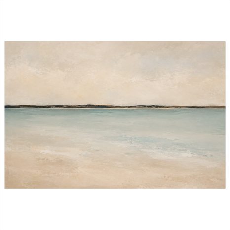 OBRAZ SPOKOJNA TAFLA MORZA W BEŻU - OBRAZY MORZA I PLAŻY - OBRAZY