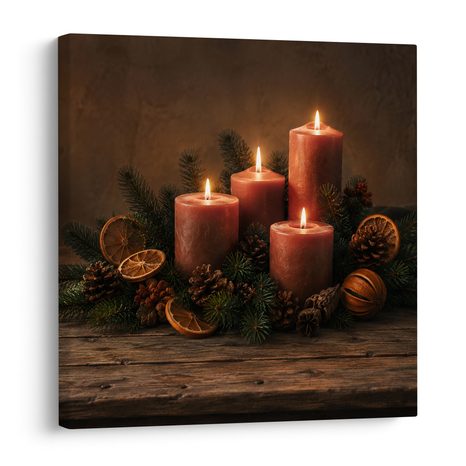 CANVASTAVLA VARM ADVENTSDEKORATION MED LJUS - JUL- OCH VINTERTAVLOR - TAVLOR