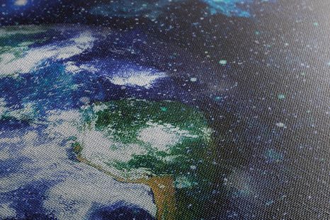 WANDBILD PLANET ERDE UND DER ROTE MOND - BILDER VON UNIVERSUM UND STERNEN - BILDER