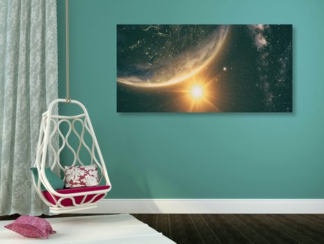 OBRAZ POHLED NA SLUNCE Z VESMÍRU - OBRAZY VESMÍRU A HVĚZD - OBRAZY