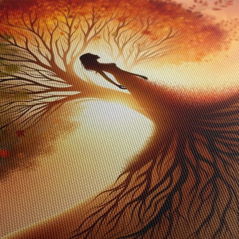 OBRAZ SILUETA ŽENY A STROM ŽIVOTA - OBRAZY STROMY ŽIVOTA - OBRAZY