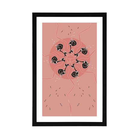 PLAGÁT S PASPARTOU ABSTRAKCIA MESIACA - MOTÍVY Z NAŠEJ DIELNE - PLAGÁTY