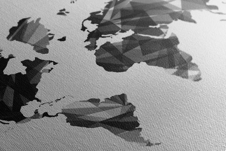 OBRAZ MAPA SVĚTA V DESIGNU VEKTOROVÉ GRAFIKY V ČERNOBÍLÉM PROVEDENÍ - OBRAZY MAPY - OBRAZY