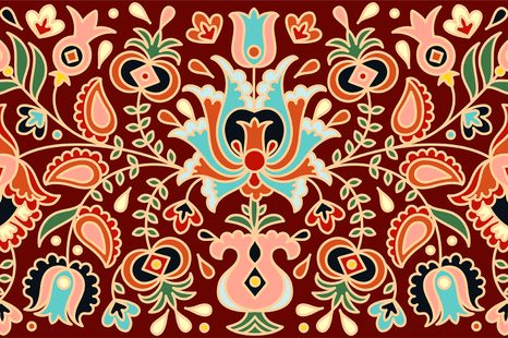 TAPETE VOLKSORNAMENT - GEMUSTERTE TAPETEN - TAPETEN