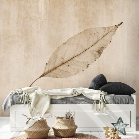 TAPETA MINIMALISTICKÝ BÉŽOVÝ LIST - TAPETY LISTY - TAPETY