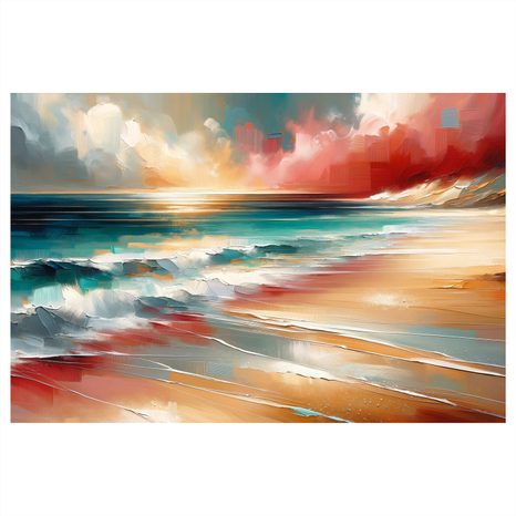 OBRAZ TYRKYSOVÉHO MOŘE S VLNAMI - OBRAZY MOŘE A PLÁŽ - OBRAZY
