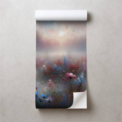 SAMOLEPÍCÍ TAPETA JEMNÉ KVĚTINY V MLŽNÉM OPARU - ΤΑΠΕΤΣΑΡΊΑ ΜΕ ΛΟΥΛΟΎΔΙΑ - ΤΑΠΕΤΣΑΡΊΕΣ