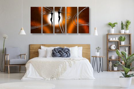 5-DIELNY OBRAZ ETNO LÁSKA - ABSTRAKTNÉ OBRAZY - OBRAZY