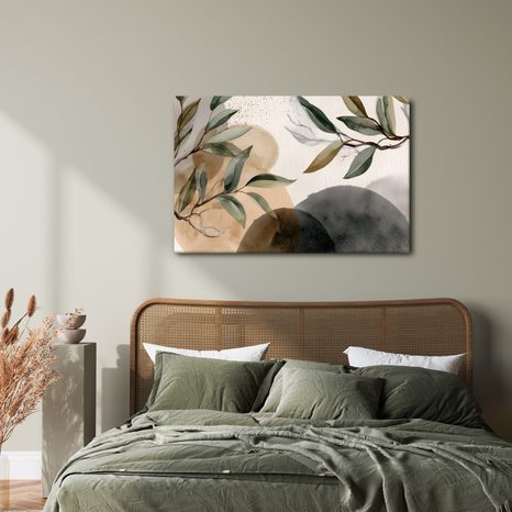 WANDBILD BLÄTTER IN ABSTRAKTION - BILDER BÄUME UND LAUB - BILDER