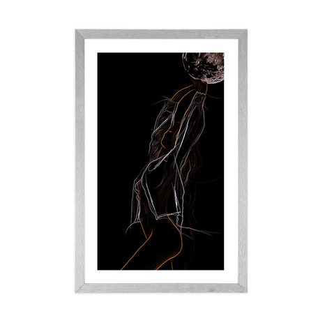 POSTER MIT PASSEPARTOUT SCHÖNHEIT DER WEIBLICHEN FIGUR - FRAUEN - POSTER