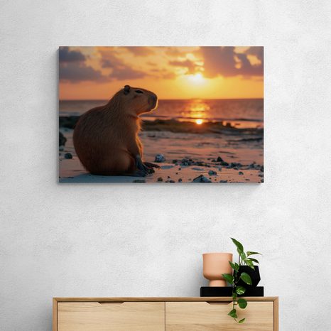OBRAZ KAPYBARA PRI ZÁPADE SLNKA - DOVIDO CHALLENGE - OBRAZY