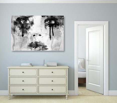 KÉP DIVATOS HÖLGY FEKETE FEHÉRBEN - FEKETE-FEHÉR KÉPEK - KÉPEK