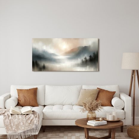 WANDBILD STILLEN TAL IM NEBEL - ABSTRAKTE BILDER - BILDER