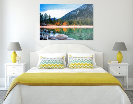 OBRAZ JEZERO V NÁDHERNÉ PŘÍRODĚ - OBRAZY PŘÍRODY A KRAJINY - OBRAZY