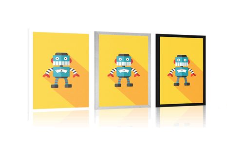 POSTER FRÖHLICHER ROBOTER - ROBOTER - POSTER