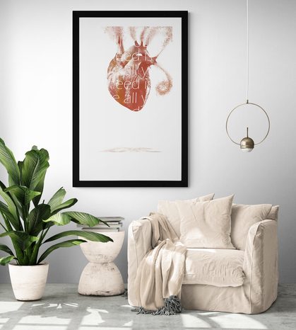 PLAKÁT S PASPARTOU SRDCE S CITÁTEM - MOTIVY Z NAŠÍ DÍLNY - PLAKÁTY