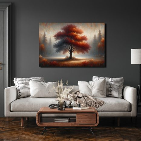 OBRAZ PODZIMNÍ STROM ŽIVOTA V MLZE - OBRAZY STROMY ŽIVOTA - OBRAZY