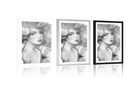 POSTER – GRAZIA DELLA DONNA IN BIANCO E NERO - NERO E BIANCO - POSTER
