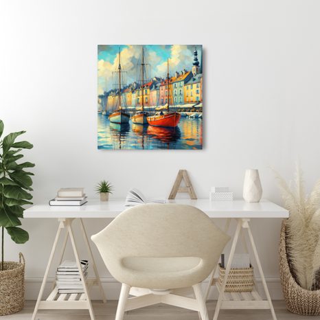 WANDBILD NACHMITTAGSRUHE IM HAFEN - BILDER VON STÄDTEN - BILDER