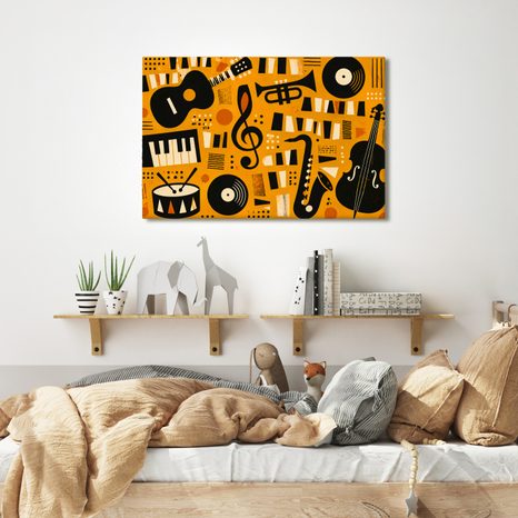 WANDBILD MUSIKALISCHE HARMONIE IN ABSTRAKTION - MUSIKBILDER - BILDER