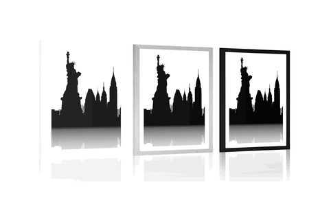 PLAKAT S PASPARTUJEM MEDNARODNI SIMBOLI METROPOL - MESTA - PLAKATI