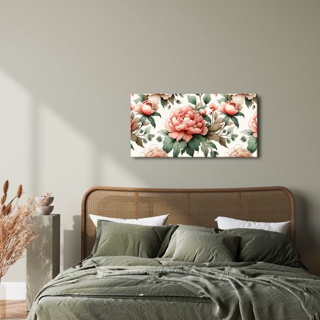 WANDBILD ELEGANTE ROSA PFINGSTROSEN - BILDER BLUMEN - BILDER
