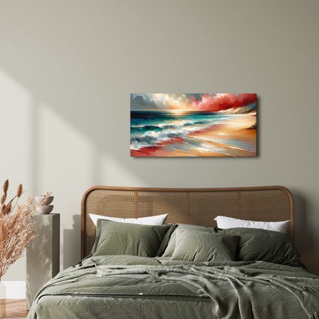 OBRAZ VLN TŘÍŠTÍCÍCH SE O POBŘEŽÍ - OBRAZY MOŘE A PLÁŽ - OBRAZY