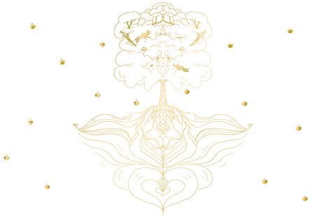 TAPETA ZLATNO DRVO MUDROSTI - TAPETE FENG SHUI - TAPETE