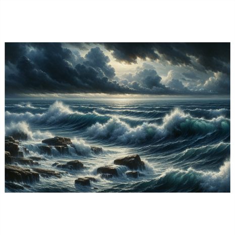 WANDBILD STURM ÜBER DEM MEER - BILDER MEER UND STRAND - BILDER