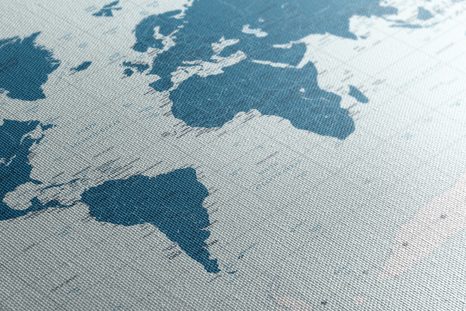 QUADRO IN SUGHERO – MAPPA POLITICA DEL MONDO IN COLORE BLU - QUADRI SU SUGHERO - STAMPE E QUADRI