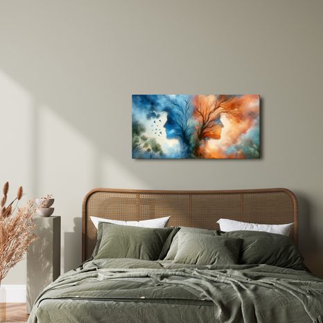 OBRAZ TVÁŘE V KORUNÁCH STROMŮ - OBRAZY STROMY ŽIVOTA - OBRAZY