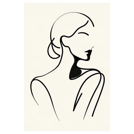 OBRAZ ŽENA V MINIMALISTICKÝCH LINIÍCH - OBRAZY ŽENY - OBRAZY