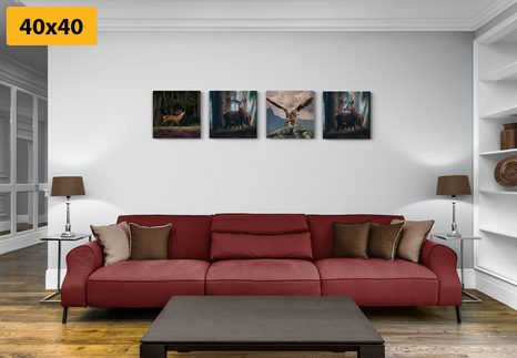 SET OBRAZŮ KRÁSA LESNÍCH ZVÍŘAT - SESTAVY OBRAZŮ - OBRAZY