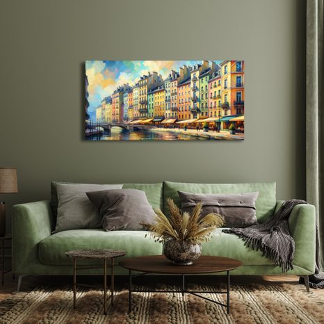OBRAZ KAVÁRNY NA NÁBŘEŽÍ - OBRAZY MĚSTA - OBRAZY