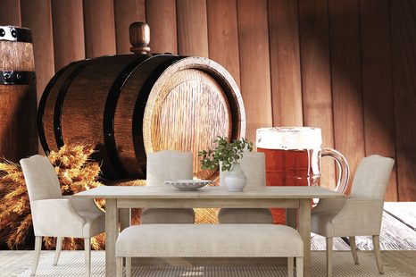 CARTA DA PARATI – BARILE DI BIRRA - CARTA DA PARATI CIBO E BEVANDE - CARTA DA PARATI