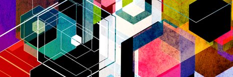 QUADRO SU TELA – ORNAMENTO GEOMETRICO MULTICOLORE - QUADRI POP ART - STAMPE E QUADRI